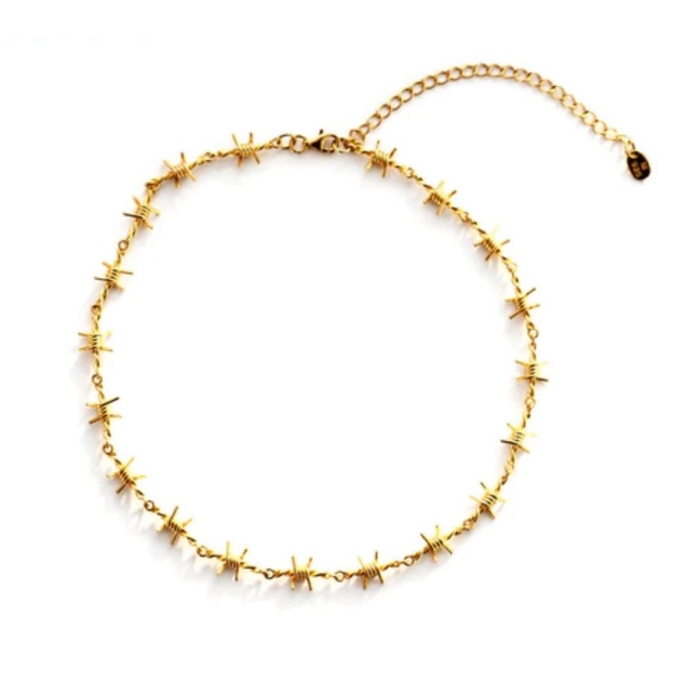 NEW IN BOX THe M Jewelers Barbed Wire Choker Gold